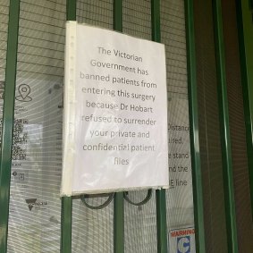 One of the signs at Dr Hobart’s clinic.