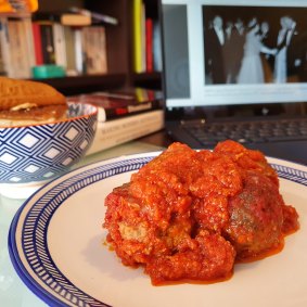 The meatball entree from il Buco Kitchen.