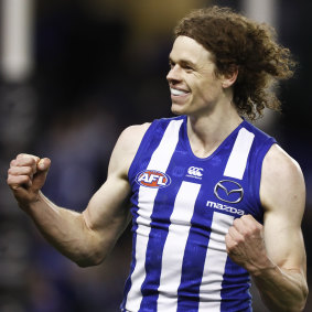 North Melbourne's Ben Brown took the lead in the Coleman Medal race with a 10-goal haul against Port Adelaide.