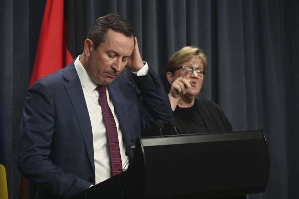 Premier Mark McGowan announcing the three-day lockdown. 