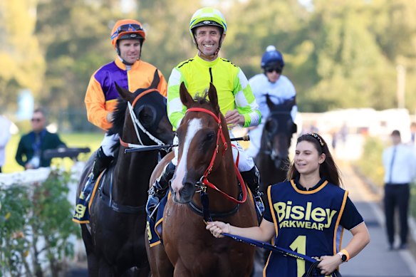 Ready to rock ... Nash Rawiller and Eduardo after their win in The Galaxy.