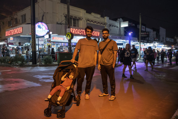  The event is a highlight of the year for locals Talha Butt, Arslan Nazir and two-year-old Alysha Khan.