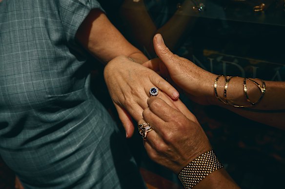 Neuman says some couples are choosing coloured precious stones such as sapphires rather than traditional diamonds.