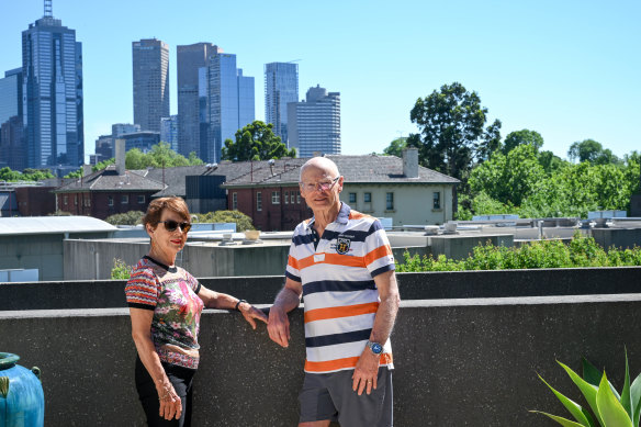 Retired couple Jan and Andrew bought their three-bedroom apartment at The Melburnian on St Kilda Road just over 20 years ago.