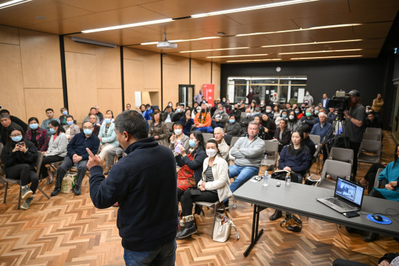 A full house at the Mount Waverley community centre.