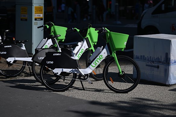 Lime bikes on the Gold Coast in 2023