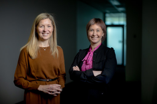 Liberty Sanger (left) and Bronwyn Halfpenny will co-chair a ministerial taskforce investigating ways to prevent sexual harassment within the workplace. 