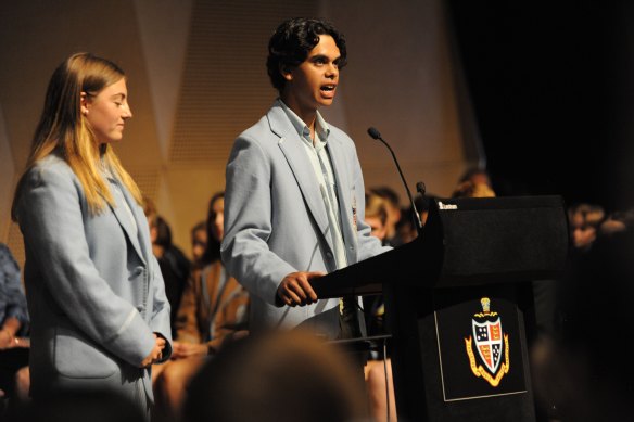 Geelong Grammar’s first Indigenous school captain, Sunny, in <i>Off Country</i>.