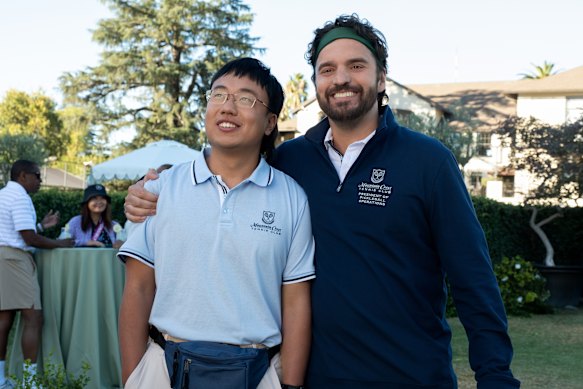 Aaron Chen (left) and Jake Johnson in The Dink.