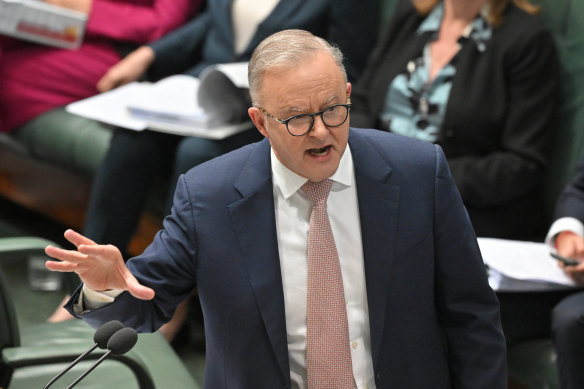 The prime minister during question time on Tuesday.