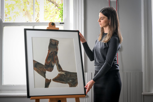 Olivia Fuller, head of art at Leonard Joel auction house, with Sidney Nolan’s Kelly on Horseback.