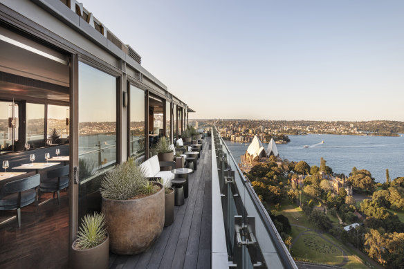 Opera House views from Aster, the InterContinental Sydney’s rooftop bar.