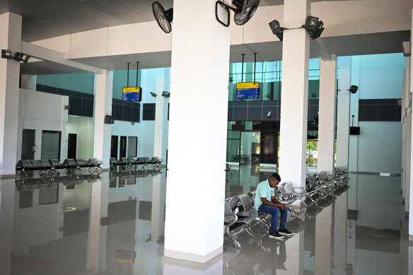 The near-empty waiting hall at Kay Rala Xanana Gusmao International Airport in Suai, East Timor.