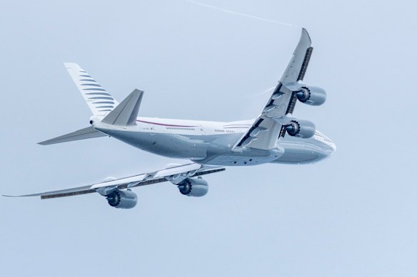 US President Donald Trump toured a Qatari-owned 747-8 in Florida in February.