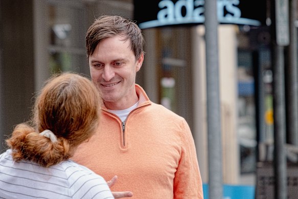 Independent candidate for Wannon Alex Dyson on the campaign trail. 