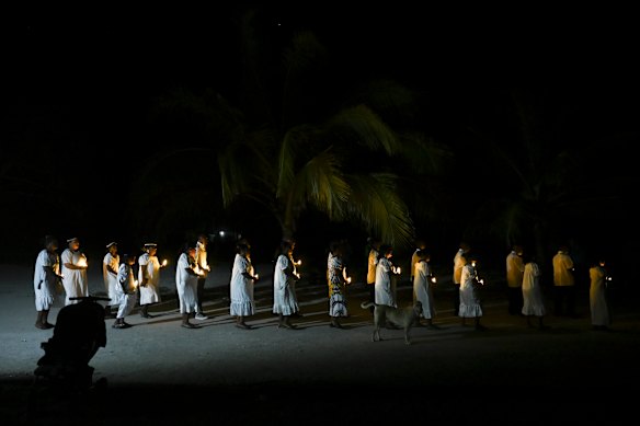 A vigil to commemorate 40 years since the evacuation of Rongelap.