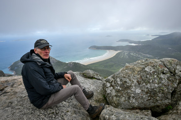 Dr Mark Norman with Norman Bay in the background.