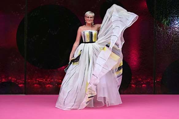 Outgoing Melbourne Fashion Festival chief executive Caroline Ralphsmith at the NGV Gala in 2024.