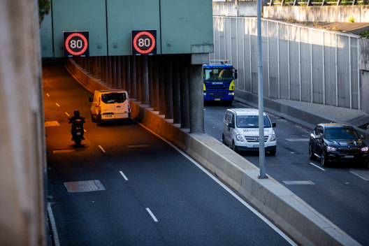 Traffic on Sydney’s M5 East on Thursday.