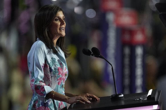 Nikki Haley speaks during the Republican National Convention.