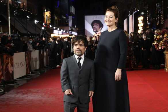 Peter Dinklage, with his wife Erica Schmidt, took aim at the idea of Disney resurfacing tired old tropes about dwarfism. 