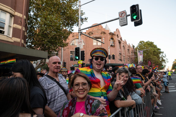 Mardi Gras crowds.