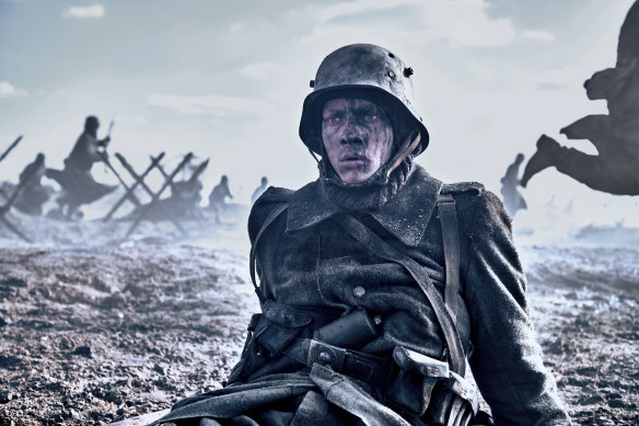 Felix Kammerer delivers an uncanny performance as soldier Paul Baumer in All Quiet on the Western Front.