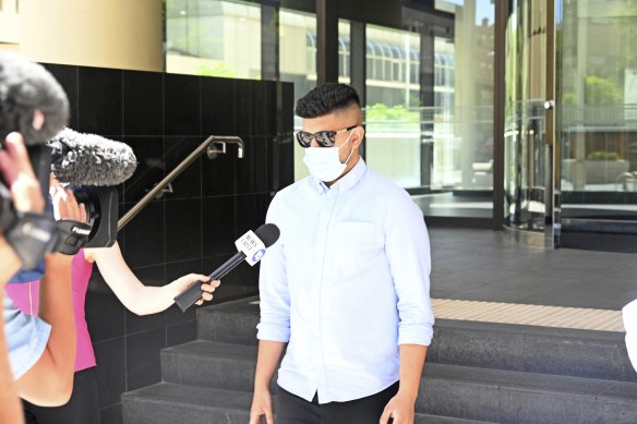 Farooq Latief, 25, leaves the Perth Magistrates Court on Wednesday after being told not to leave the state.