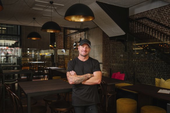 Sneakers and Jeans Hospitality Group chief executive Andy Freeman, before indoor mask mandates, at the Pirate Life venue which opened in October.