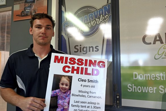 Carnarvon Signworks owner and born and bred local Jace Kempton whose business has printed corflutes and bumper stickers to help the search efforts for Cleo Smith.
