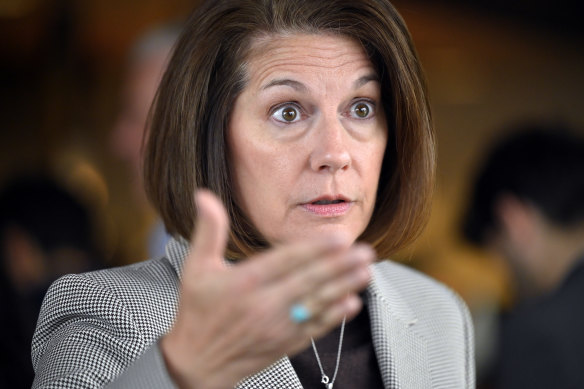 US Senator Catherine Cortez Masto from Nevada campaigning in Las Vegas.