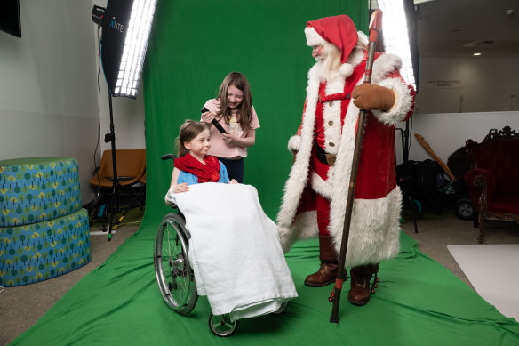 Aussie Santa at a recent photo shoot for the Christmas Wish project at Monash Children’s Hospital.