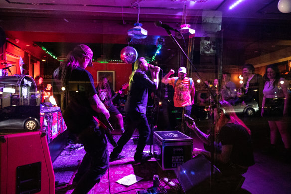 A band plays at the Duke in Enmore. The Enmore Road special entertainment precinct is the only such precinct to start a trial since laws were introduced by the Coalition.