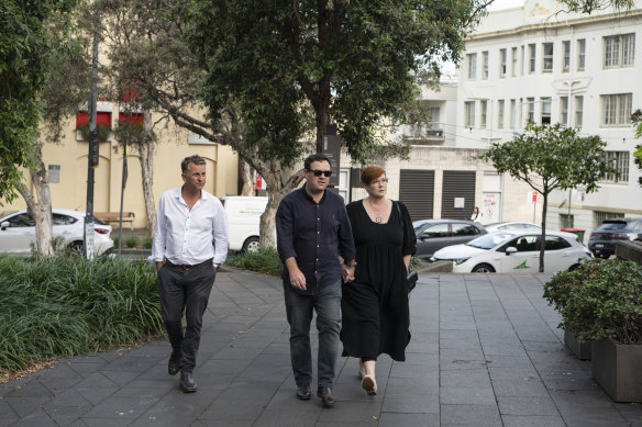 Andrew Constance, Stuart Ayres and Marise Payne at the Liberals’ post-election event.