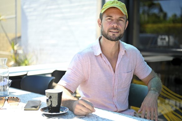 Fremantle man Paul Ryan enjoys a coffee before restrictions are expected to come into force in WA.