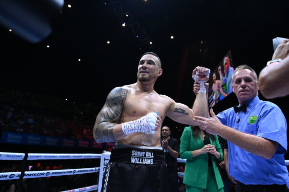 Sonny Bill Williams after winning his fight against Barry Hall last month. 