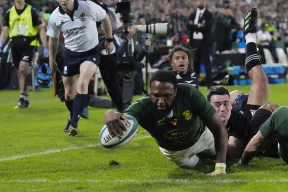 Lukhanyo Am was a handful for the All Blacks but couldn’t stop the Springboks going down by 12 points in Johannesburg.