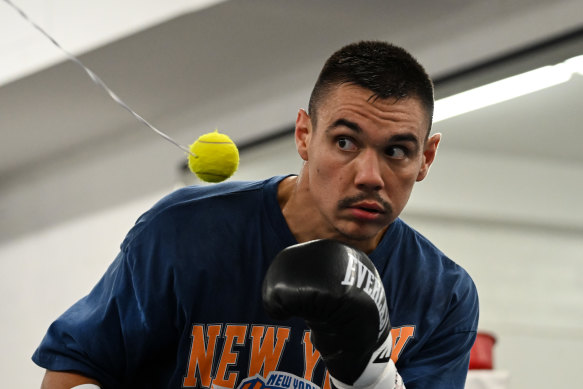 Eyes on the ball: Tim Tszyu.