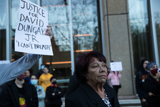 Leetona Dungay outside the NSW Supreme Court.