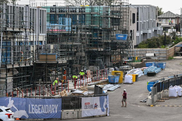 Homes being built at Moonee Valley Park.