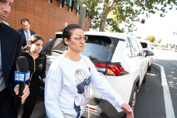 Mansour’s mother and sister outside court.