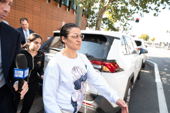 Mansour’s mother and sister outside court.