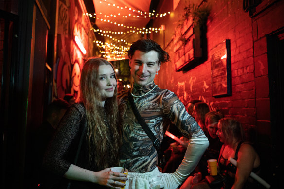 Zali O’Sullivan and Jack Schmidt at the ARQ nightclub in Darlinghurst.