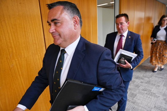 Deputy Premier John Barilaro has refused to rule out splitting the Coalition again. 