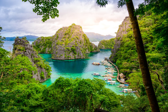Coron Island in Palawan, where the water is as clear as gin.