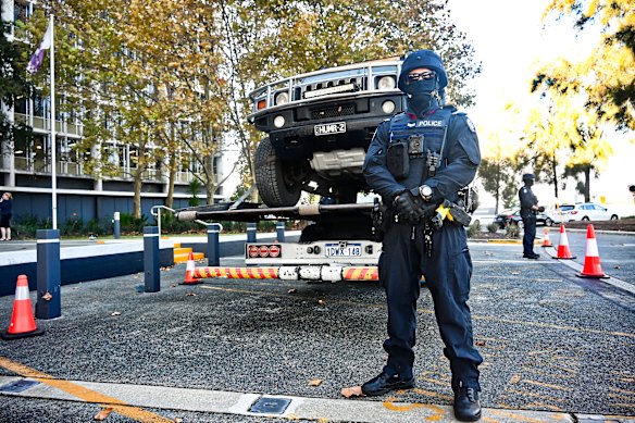 The black Hummer seized by WA Police in 2021.