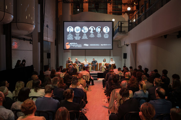 A view of the panellists at the first Sydney Good Food Symposium.