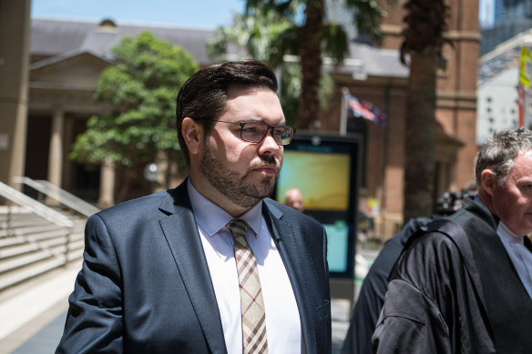 Bruce Lehrmann outside the Federal Court in Sydney on Friday.