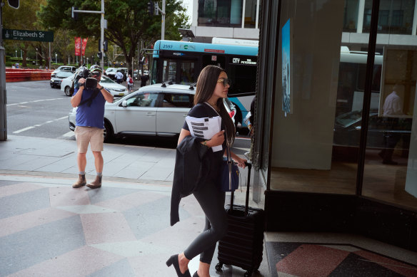 Sara Daizli arriving at the Downing Centre District Court on February 3.