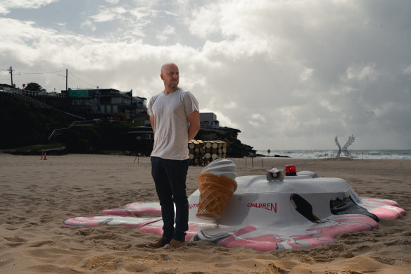 It’s back: Sculpture by the Sea’s iconic melting ice cream van.